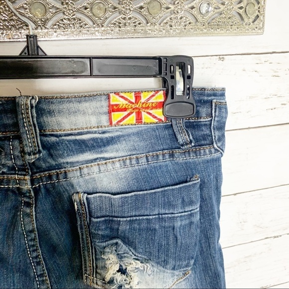 Machine Nouvelle Mode Distressed Lace Skinny Jeans Size 29 - Picture 6 of 9